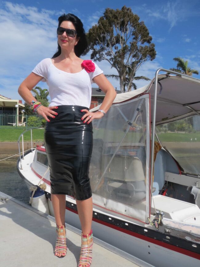 Bardot patent leather pencil skirt Archives | Looking Good Girls